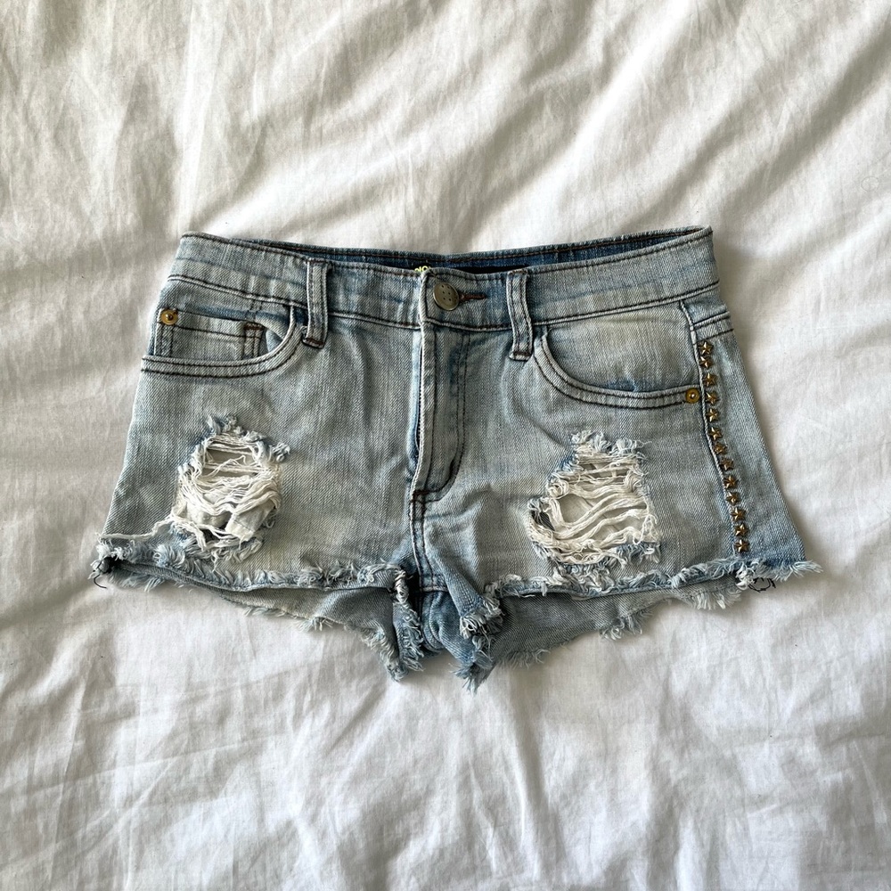 Low Rise Denim Shorts